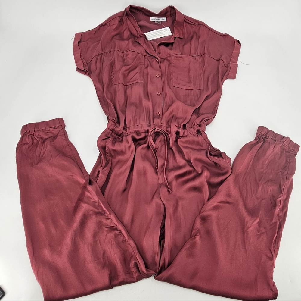 YOUNG FABULOUS AND BROKE SATIN JUMPSUIT WOMEN'S SIZE L NWT